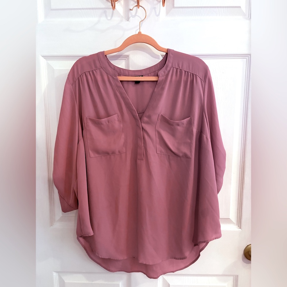 Torrid Harper Georgette 3/4 Sleeve Blouse